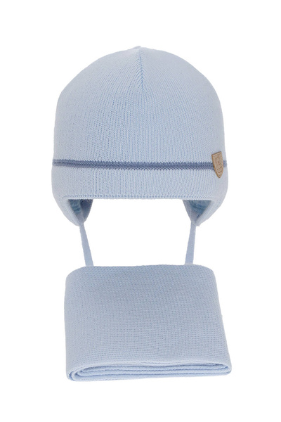 Winterset Jungen: Mütze und Schal Light Blau Musso