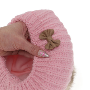 Winterset Mädchen: Mütze und Schlauchschal mit Bommel Rosa Polinezja