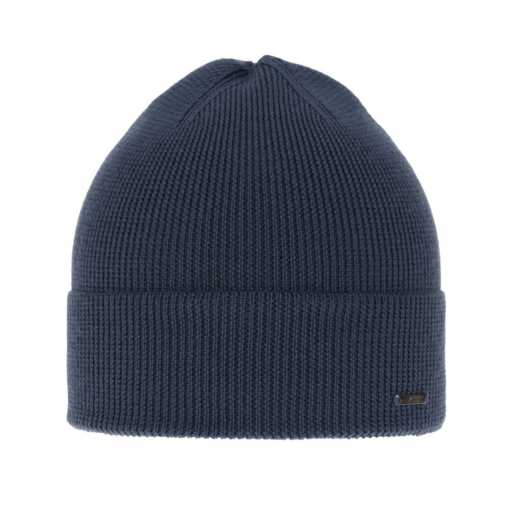 Herrenmütze Frühling- Winter Blau100% extrafeine Merinowolle Memfis