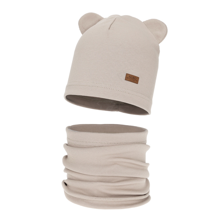 Mütze und Schlauchschal für Jungen, Herbst und Frühlingsset, Beige Gregory