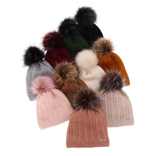 Wintermütze Damen aus Merinowolle Schwarz Satina