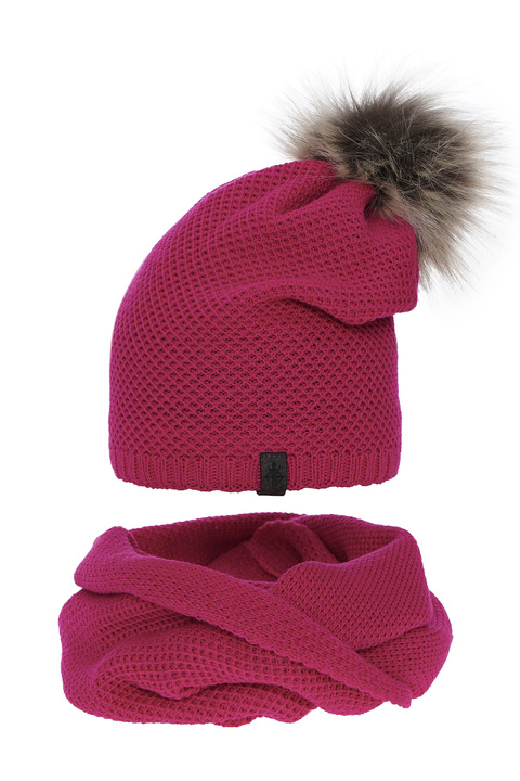 Winterset Damen: Mütze und Schlauchschal Rosa Kaliana