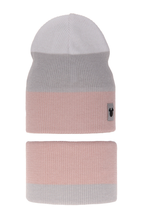 Herbst und Frühlingsset Mädchen: Mütze und Schlauchschal Rosa Eureka
