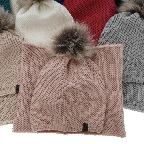 Winterset Damen: Mütze und Schlauchschal Weiß Kaliana