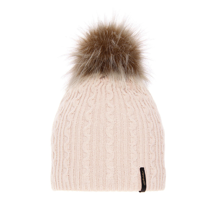 Wintermütze Damen mit Bommel Beige Xena