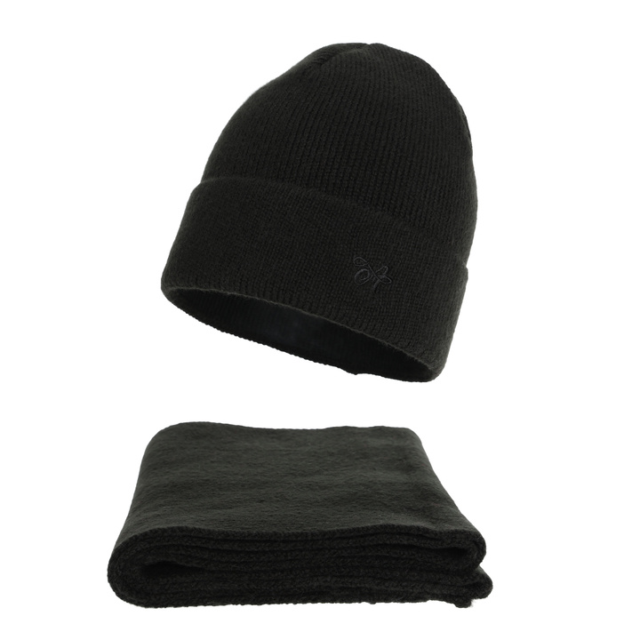 Winterset Damen: Mütze und Schal, Winter, schwarz, Rava