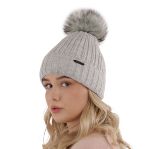Wintermütze Damen mit Bommel Rosa Karizma