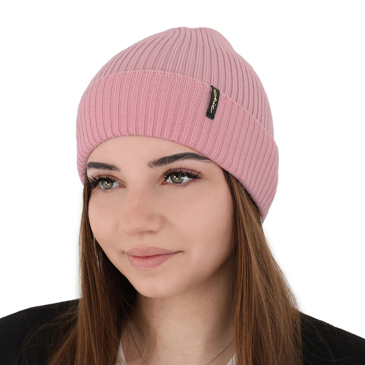 Wintermütze Damen 100% extrafeine Merinowolle Rosa Megan