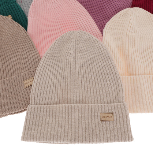 Damenmütze Frühling- Winter Light Rosa 100% extrafeine Merinowolle Sophie