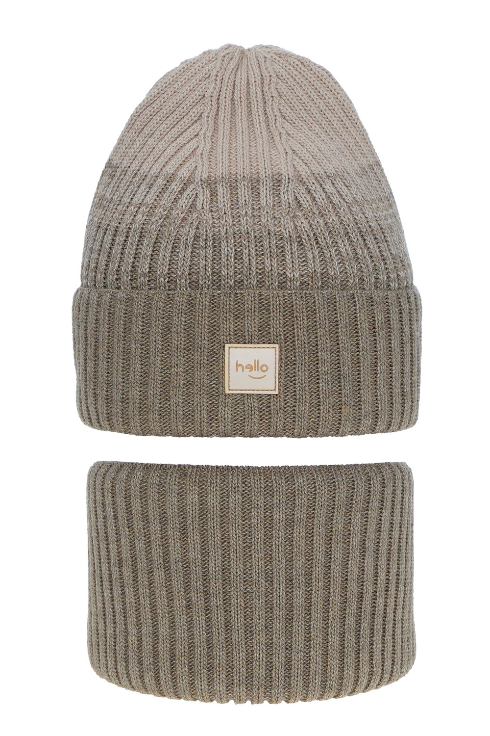 Winterset Mädchen: Mütze und Schlauchschal Beige Tasha