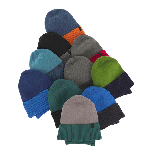 Herbst und Frühlingsset Jungen: Mütze und Schlauchschal, mit Baumwolle, Navy Blau Tauros