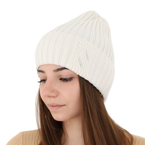 Wintermütze Damen 100% extrafeine Merinowolle Grau Ariga