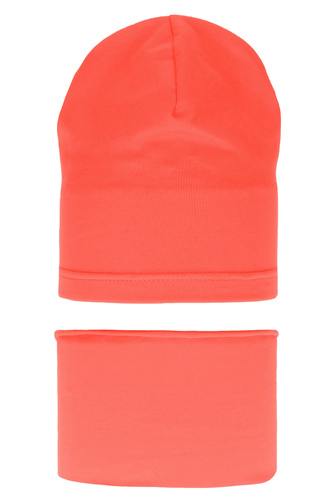 Herbst und Frühlingsset Mädchen: Mütze und Schlauchschal Rot Hazelka