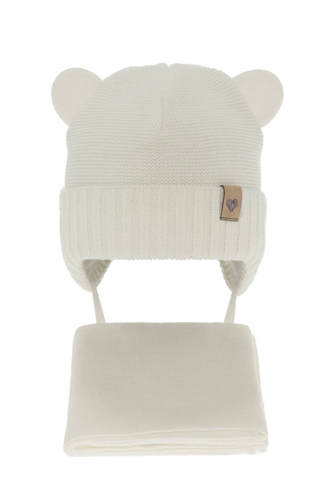 Winterset Mädchen: Mütze und Schal Cremefarben Alice