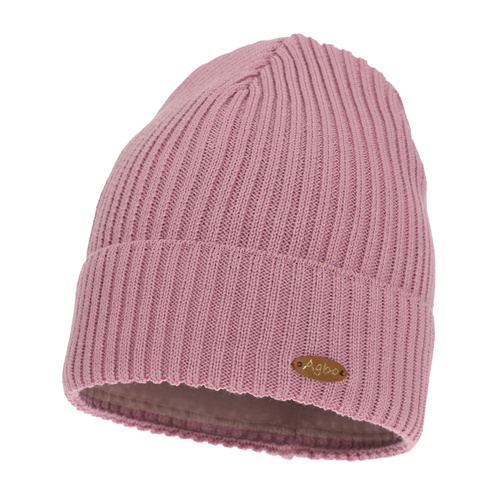 Wintermütze Damen, lila, mit Merinowolle Shila