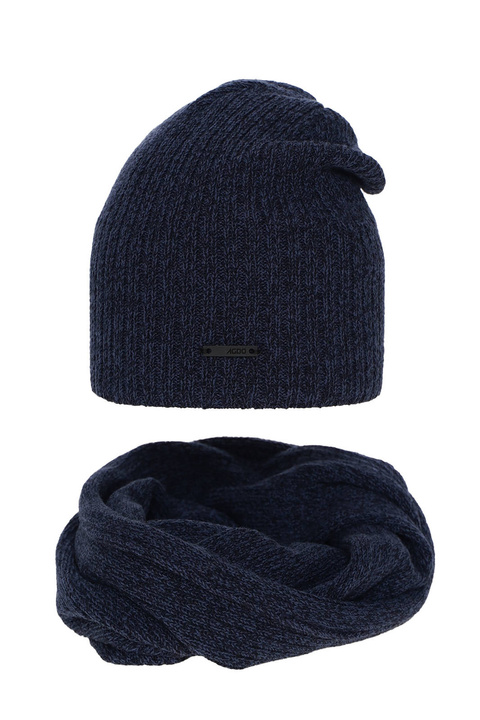 Winterset Jungen: Mütze und Schlauchschal Navy Blau Elmer