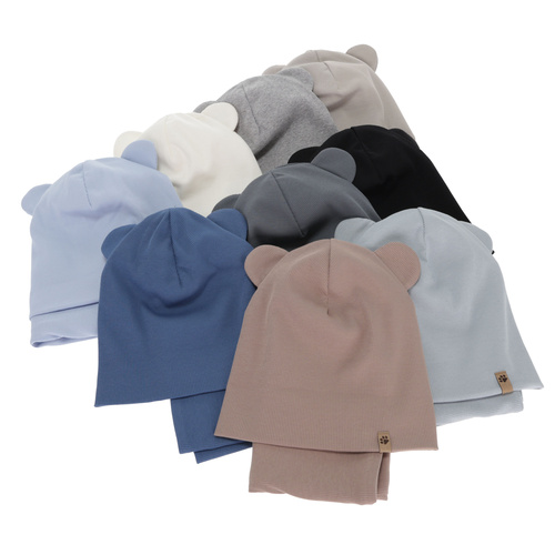 Herbst und Frühlingsset Jungen: Mütze und Schlauchschal, grau, Farim