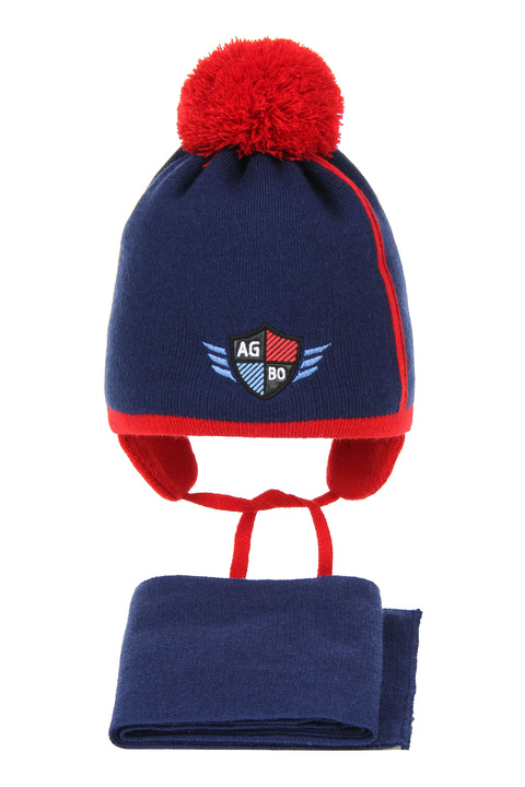 Winterset Jungen: Mütze und Schal Navy Blau Alkin