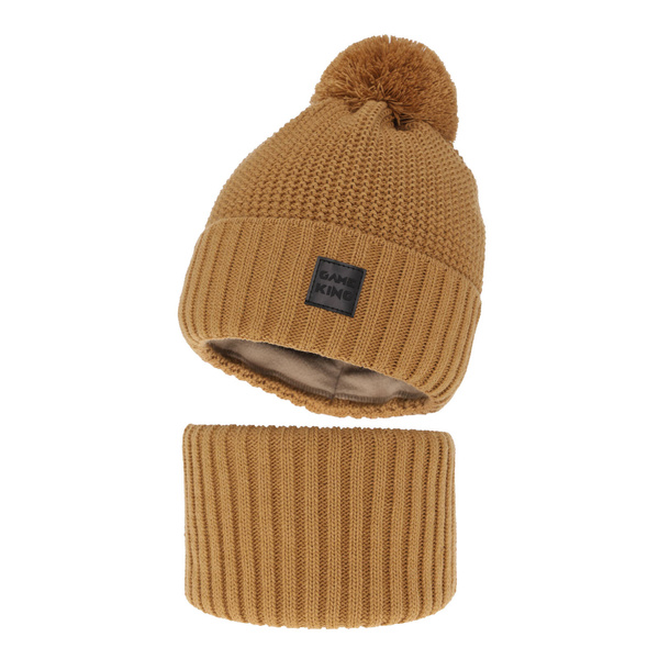 Winterset für Jungen: Mütze und Schlauchschal in Camel Conan