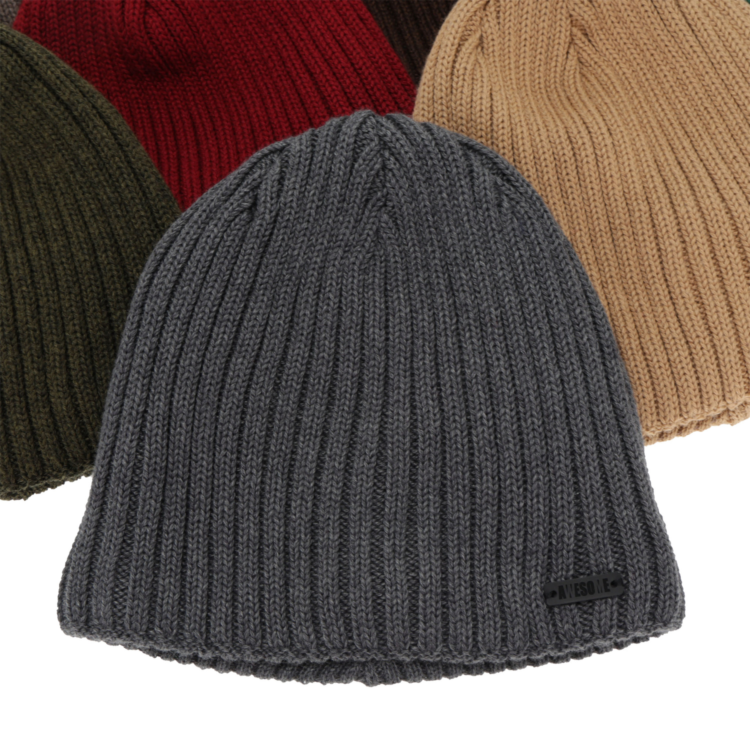 Wintermütze Herren, schwarz, mit Merinowolle, Adagio