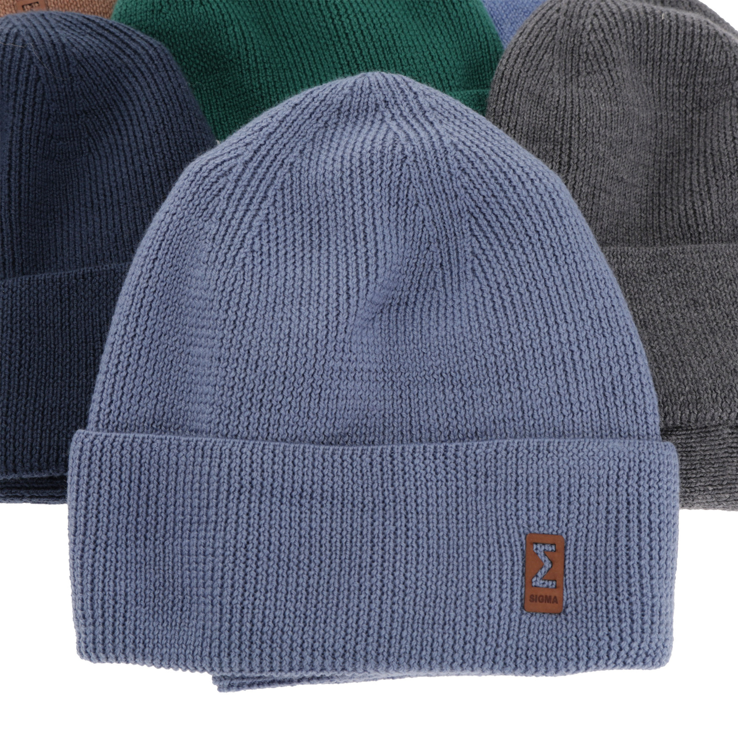 Herbst und Frühlingsset Jungen: Mütze und Schlauchschal 100% extrafeine Merinowolle Blau Bruce