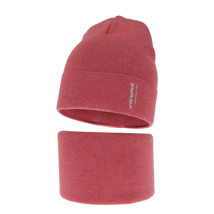 Herbst und Frühlingsset Jungen: Mütze und Schlauchschal, mit Baumwolle, Rot Timothe