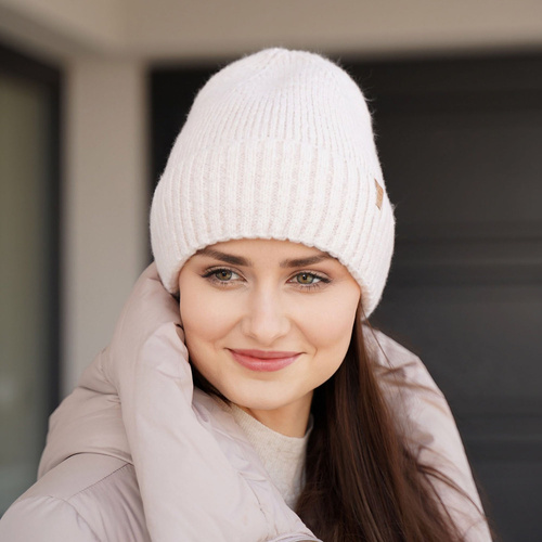 Wintermütze Damen aus Merinowolle in Braun Alvara