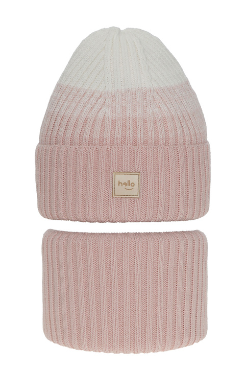 Winterset Mädchen: Mütze und Schlauchschal Rosa Tasha