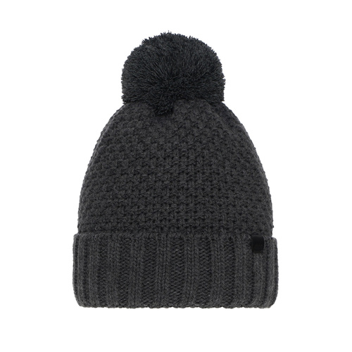 Wintermütze Jungen mit Bommel Grau Polins 
