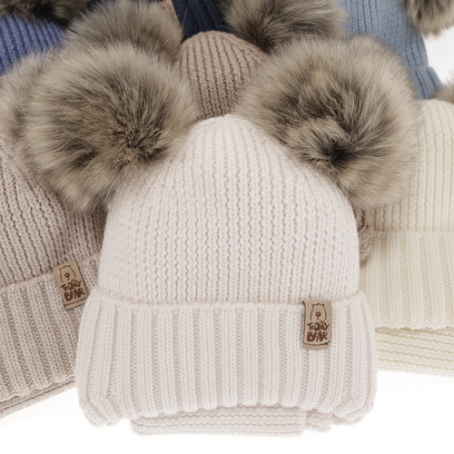 Winterset für Jungen: Mütze und Schlauchschal aus 100% extrafeiner Merinowolle in Navy Blau Konor