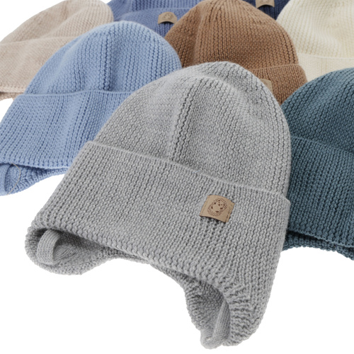 Herbst und Frühlingsmütze für Jungen, beige, 100% Merinowolle, Bakadi
