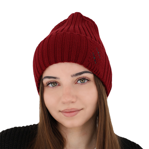 Wintermütze Damen 100% extrafeine Merinowolle Beige Ariga