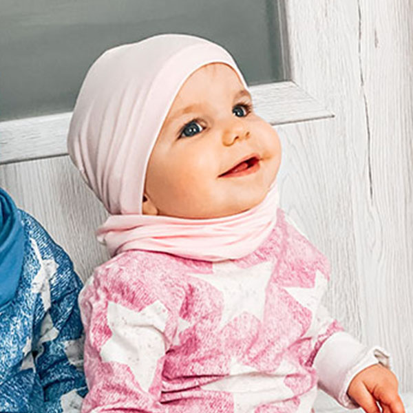 Herbst und Frühlingsset Mädchen: Mütze und Schlauchschal Rosa Hazelka