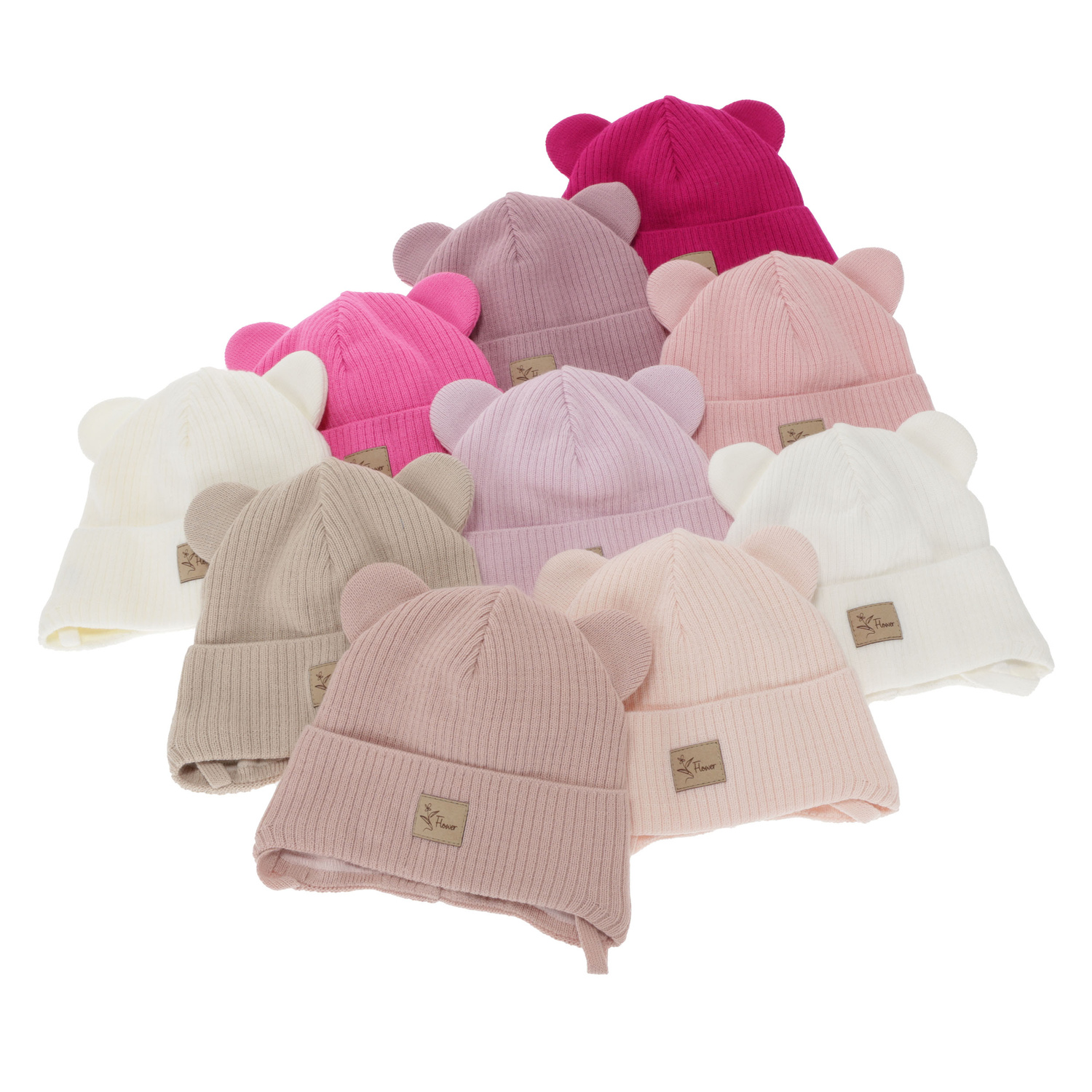 Herbst und Frühlingsmütze für Mädchen, rosa, wiązana, Djona