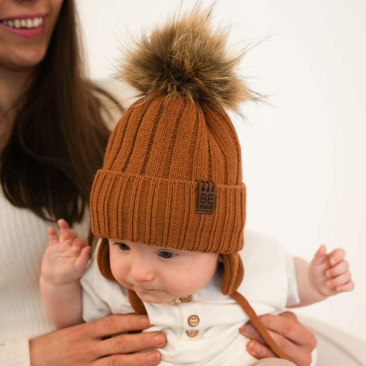Winterset Jungen: Mütze und Schal mit Bommel Navy Blau Wiko