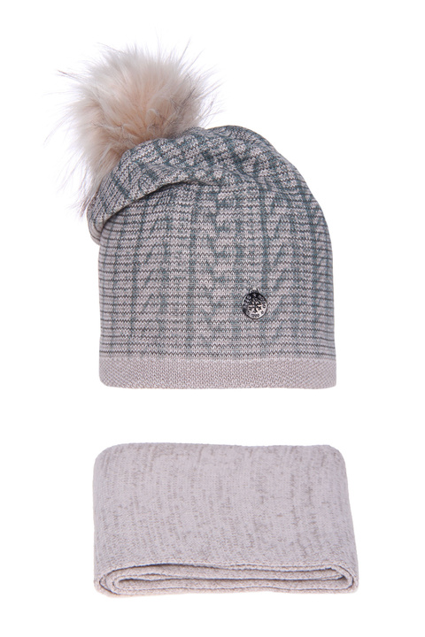 Winterset für Mädchen: Mütze und Schlauchschal Beige Elen