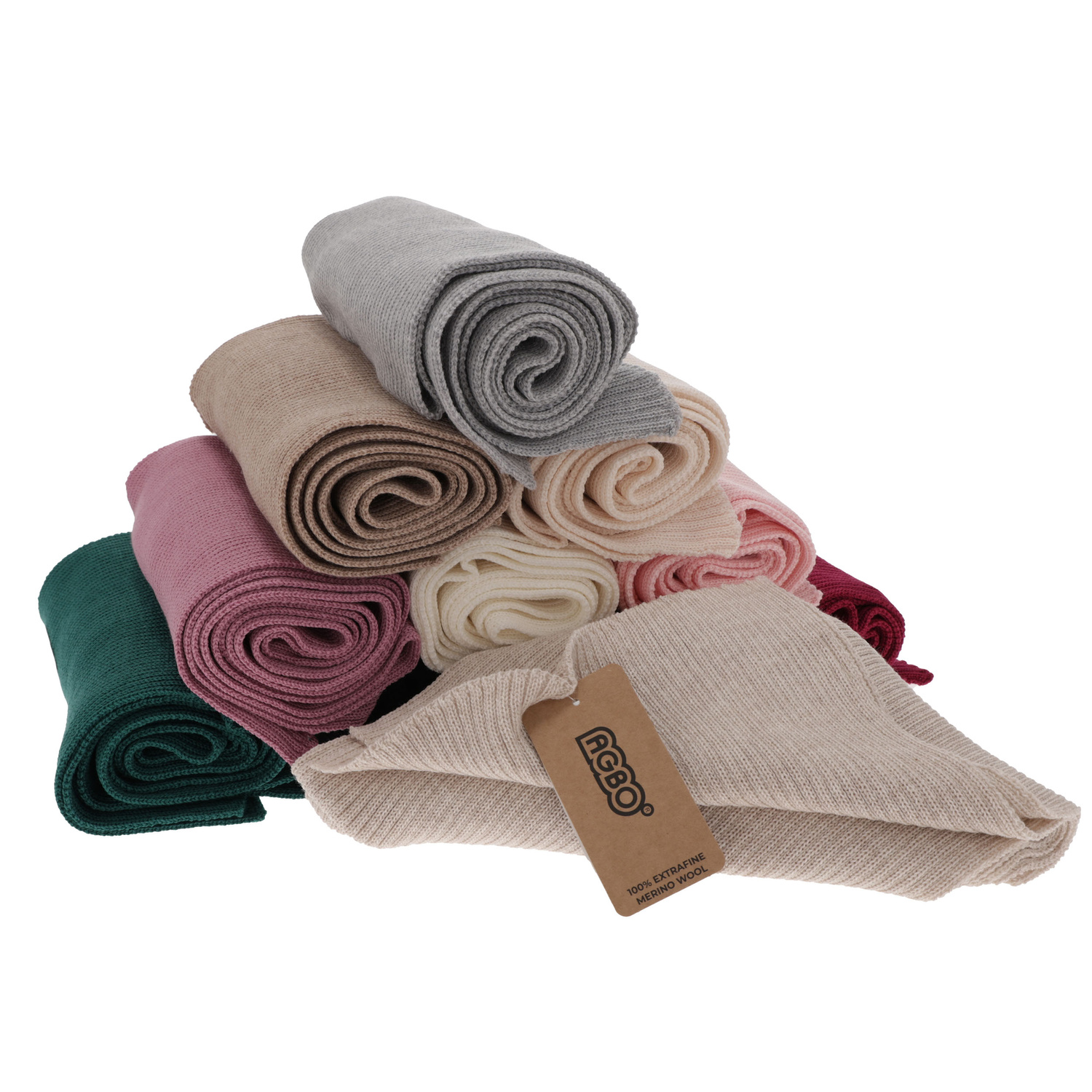 Schlauchschal Damen 100% extrafeine Merinowolle Cremefarben Jessica