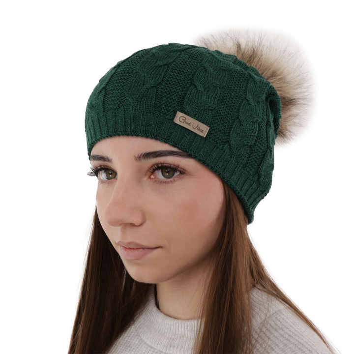 Wintermütze Damen aus Merinowolle in Violett Bafi