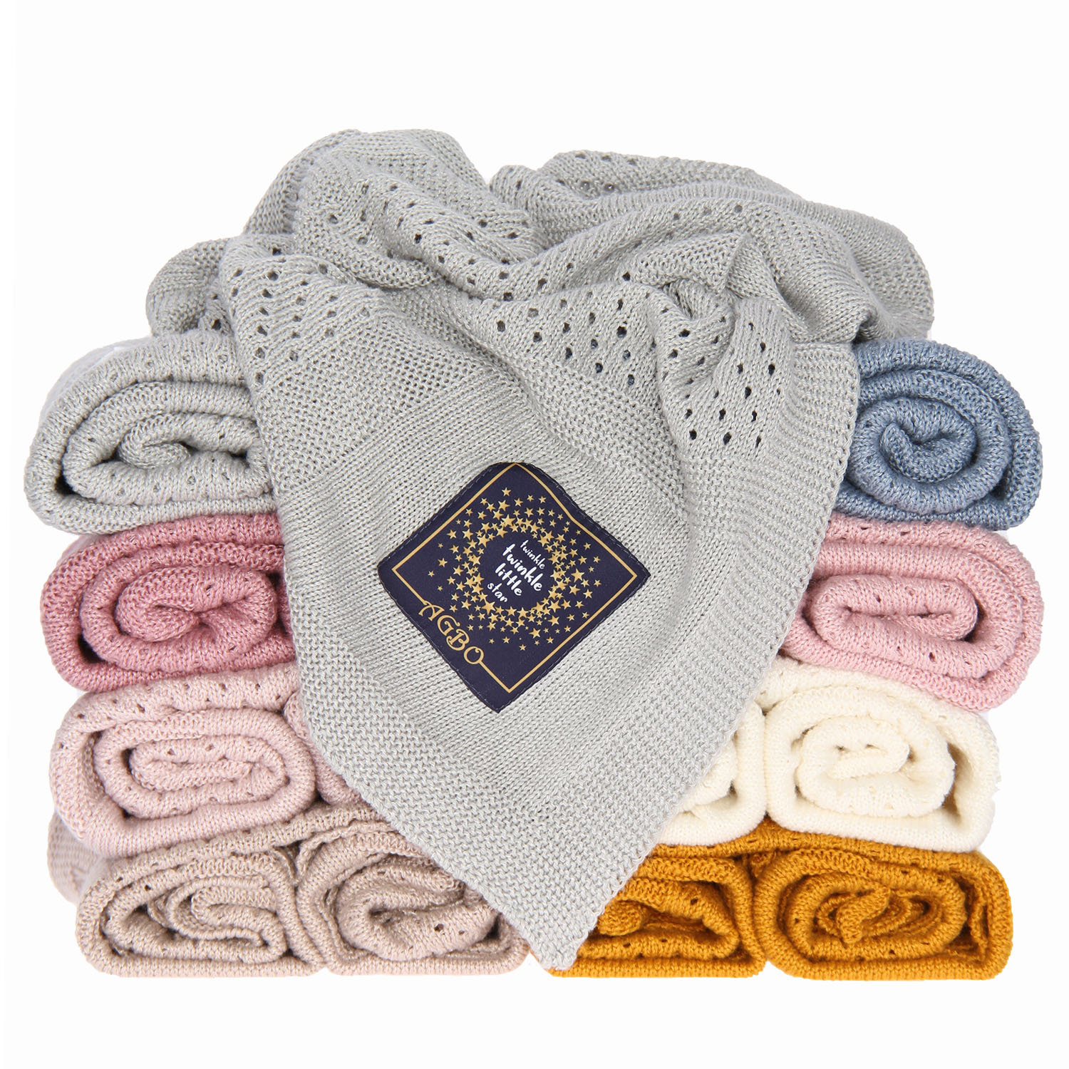 Baby und Kinder Decke aus 50% Bambus-Fasern, 50% Bamwolle Grau Domino