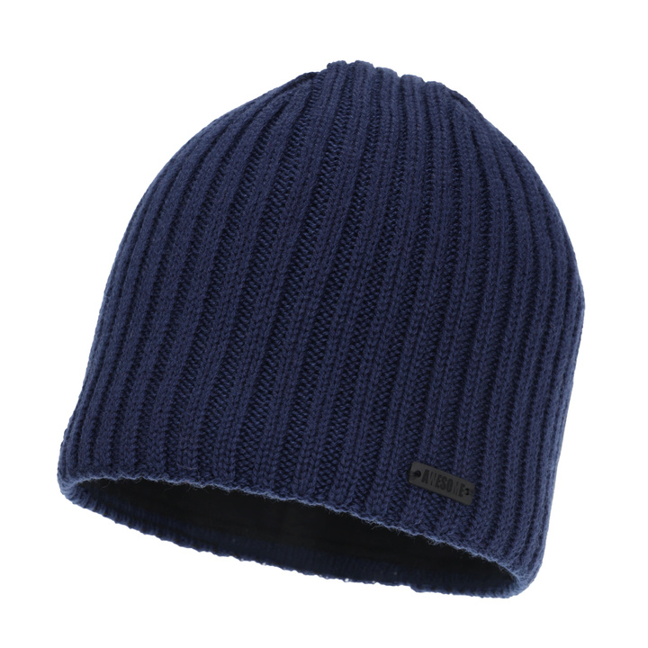 Wintermütze Herren, granatowa, mit Merinowolle, Adagio
