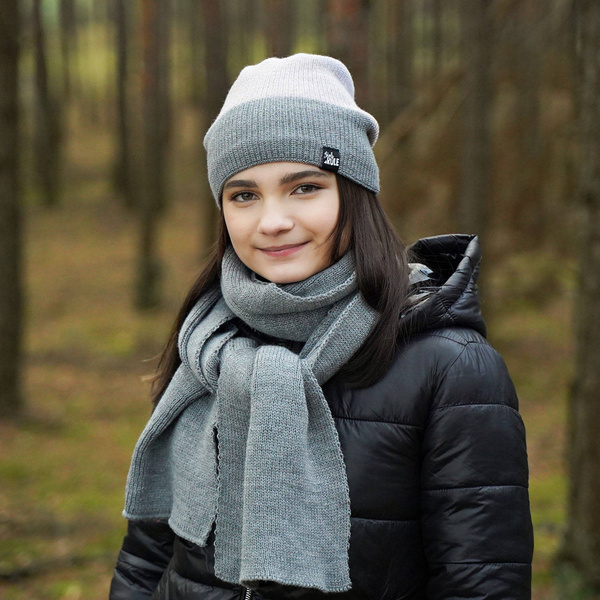 Winterset Mädchen: Mütze und Schal Grau Kourtney