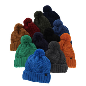 Wintermütze Jungen mit Bommel Schwarz Polins 