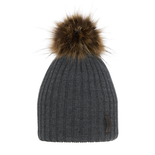 Wintermütze Jungen mit Bommel Grau Amur