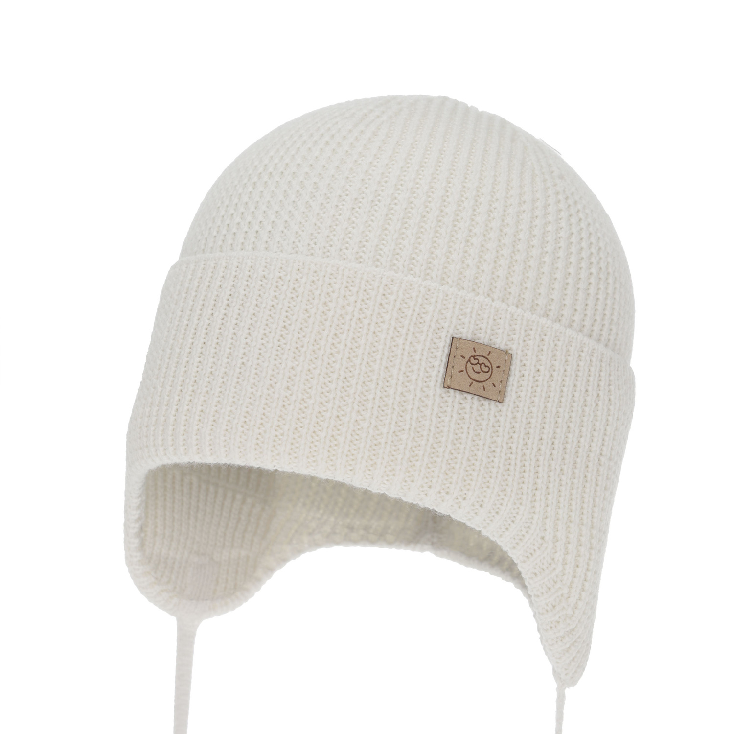 Wintermütze für Mädchen, Herbst, Frühling, weiß, 100% Merinowolle, wiązana, Bafra