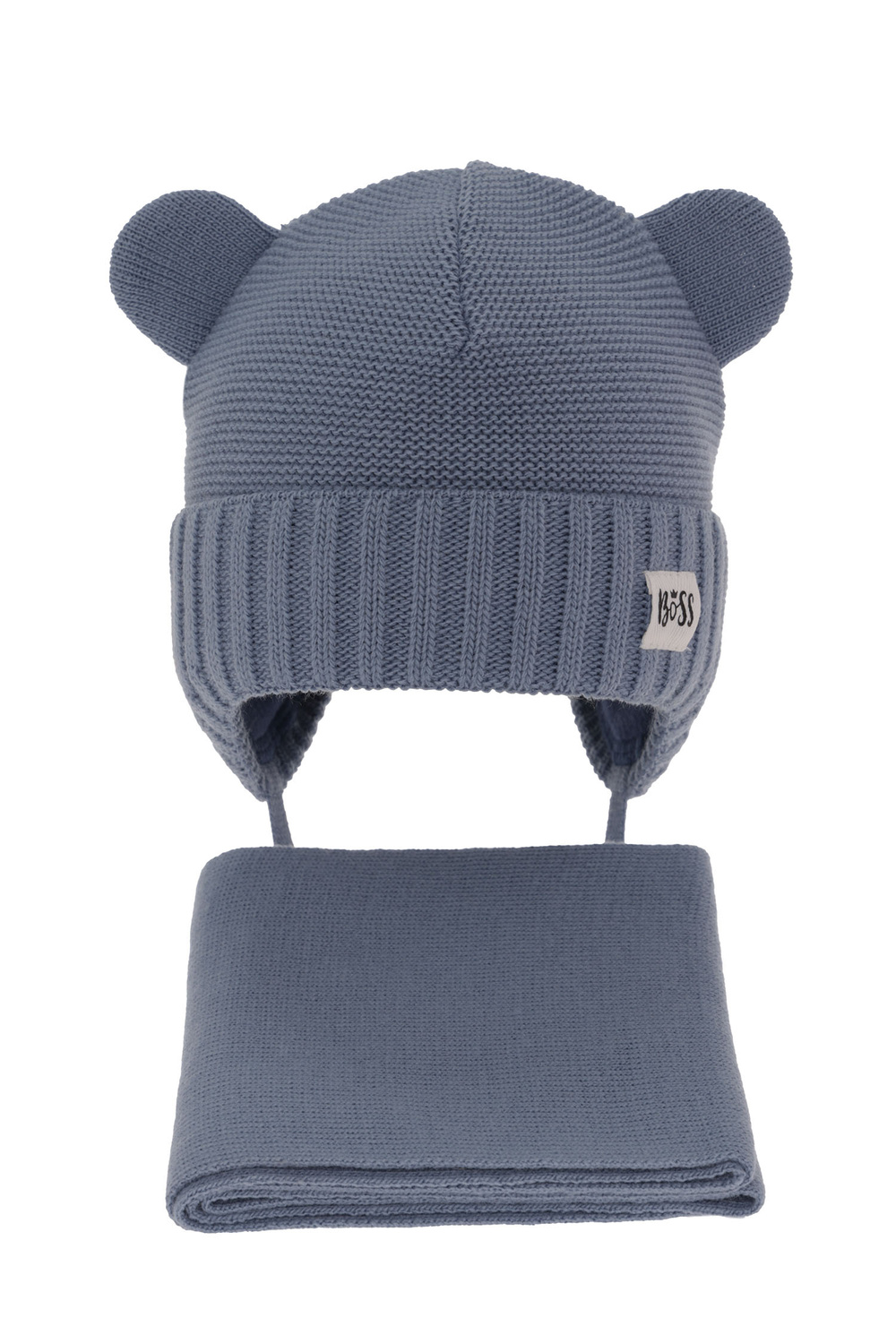 Winterset für Jungen: Mütze und Schal in Blau Luciano