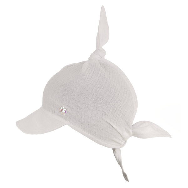 Sommer Musselin-Sonnenkappe für Mädchen Weiß Sunny