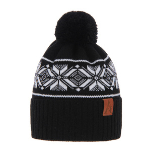 Wintermütze Jungen mit Bommel Schwarz Marwin