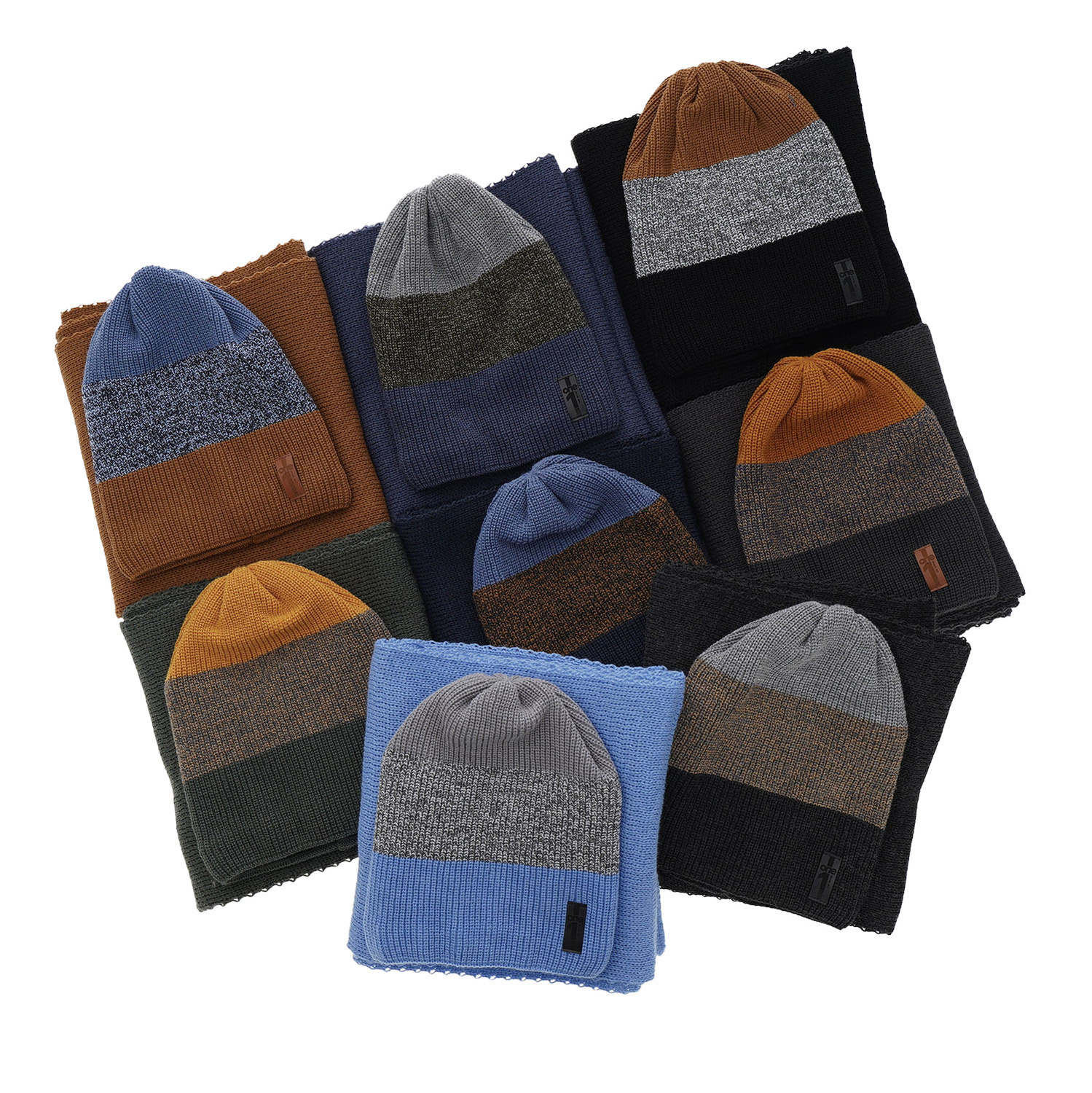 Winterset Jungen: Mütze und Schal Navy Blau Sonik