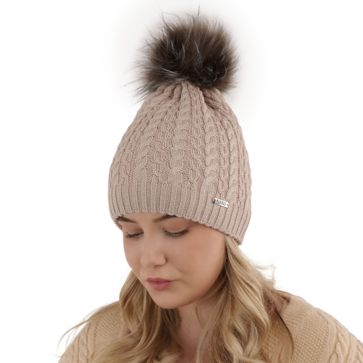 Wintermütze Damen aus Merinowolle in Rosa Satina