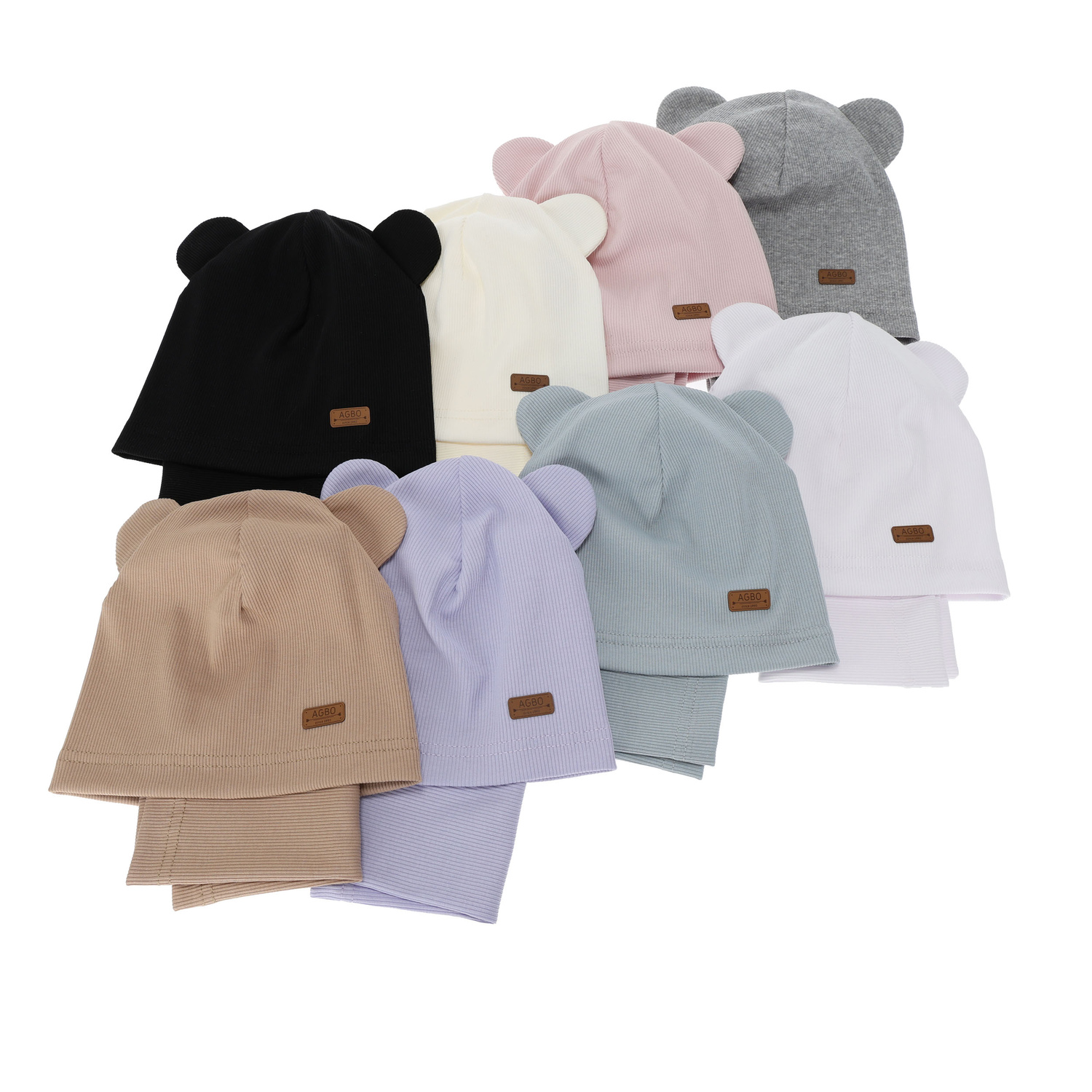 Herbst und Frühlingsset Mädchen: Mütze und Schlauchschal, Baumwolle, beige Georgea